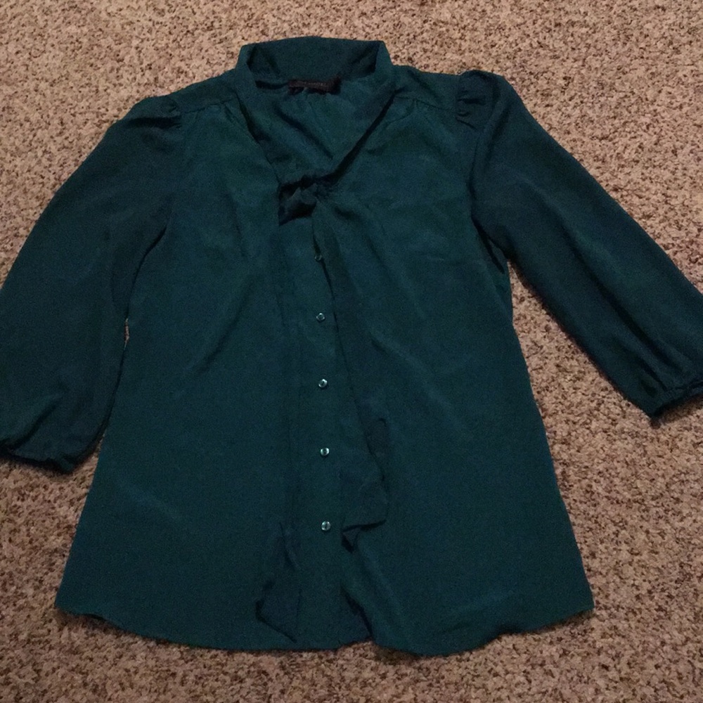 The Limited Emerald Green Tie-front Button-Down